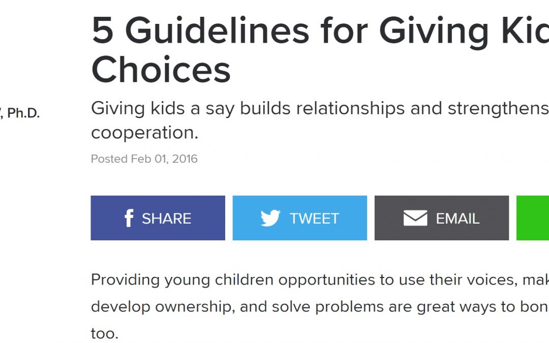 Guidelines for Giving Kids Choices