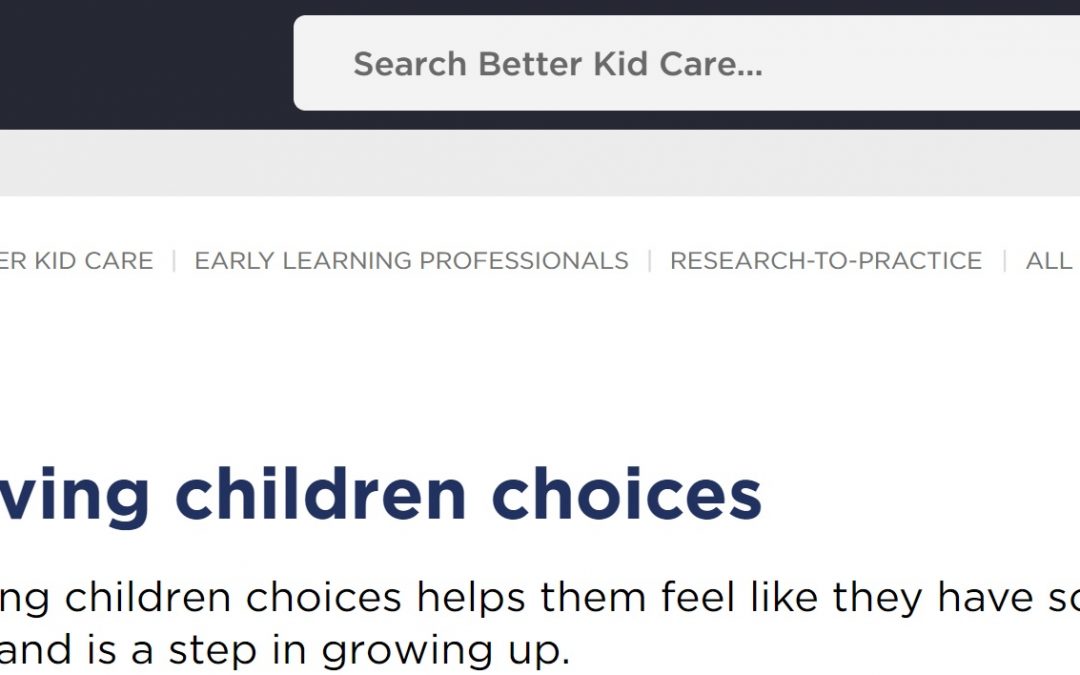 Giving Children Choices