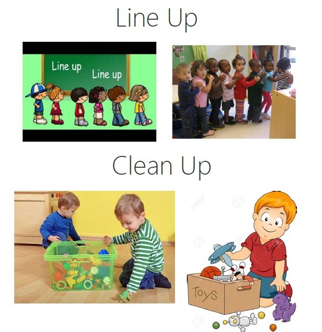 Line up & Clean up Picture Examples
