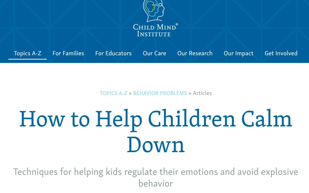 How to Help Children Calm Down