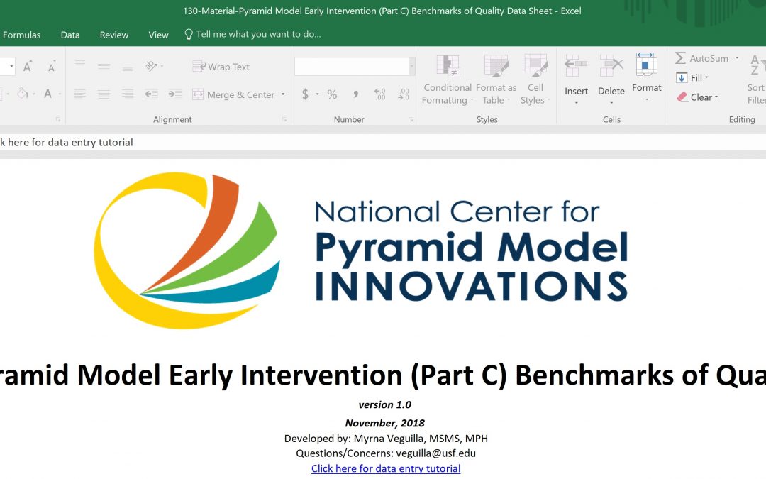 Pyramid Model Early Intervention (Part C) Benchmarks of Quality Data Sheet