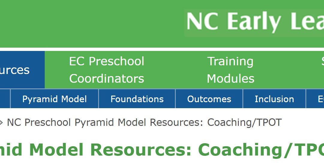 NC Preschool Pyramid Model Resources: Coaching/TPOT
