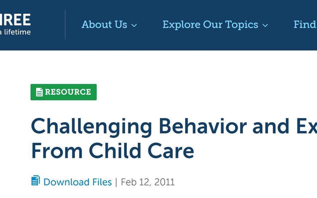 Challenging Behavior and Expulsion From Child Care