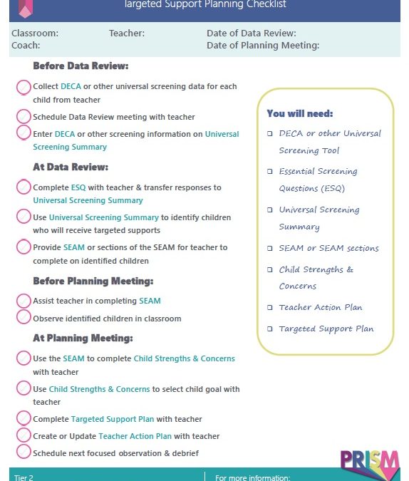 Tier 2 Planning Checklist