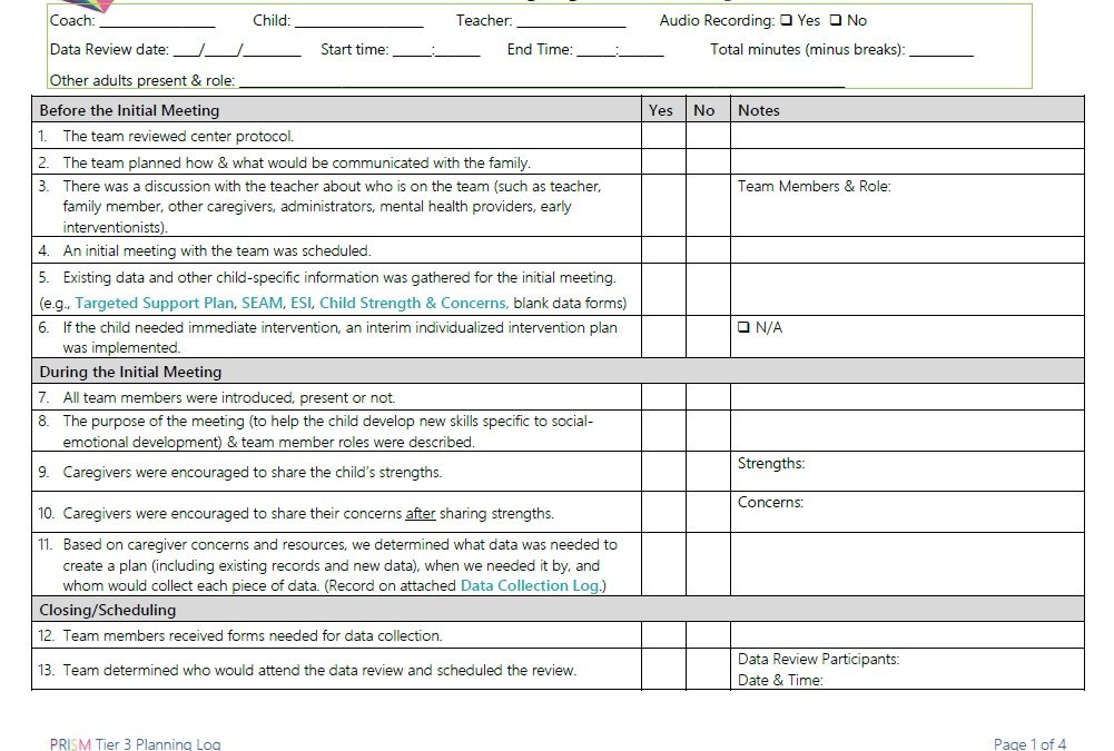 Tier 3 Individualized Intervention Planning Log