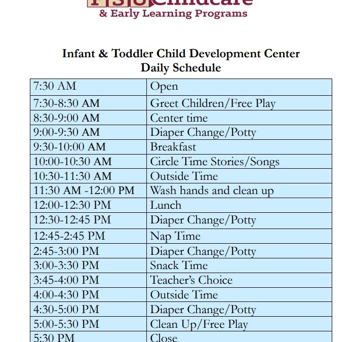 Infant & Toddler Daily Schedule Examples